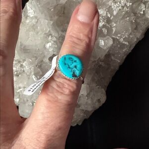 Sterling silver sleeping, beauty Turquoise Handcrafted Ring size 8